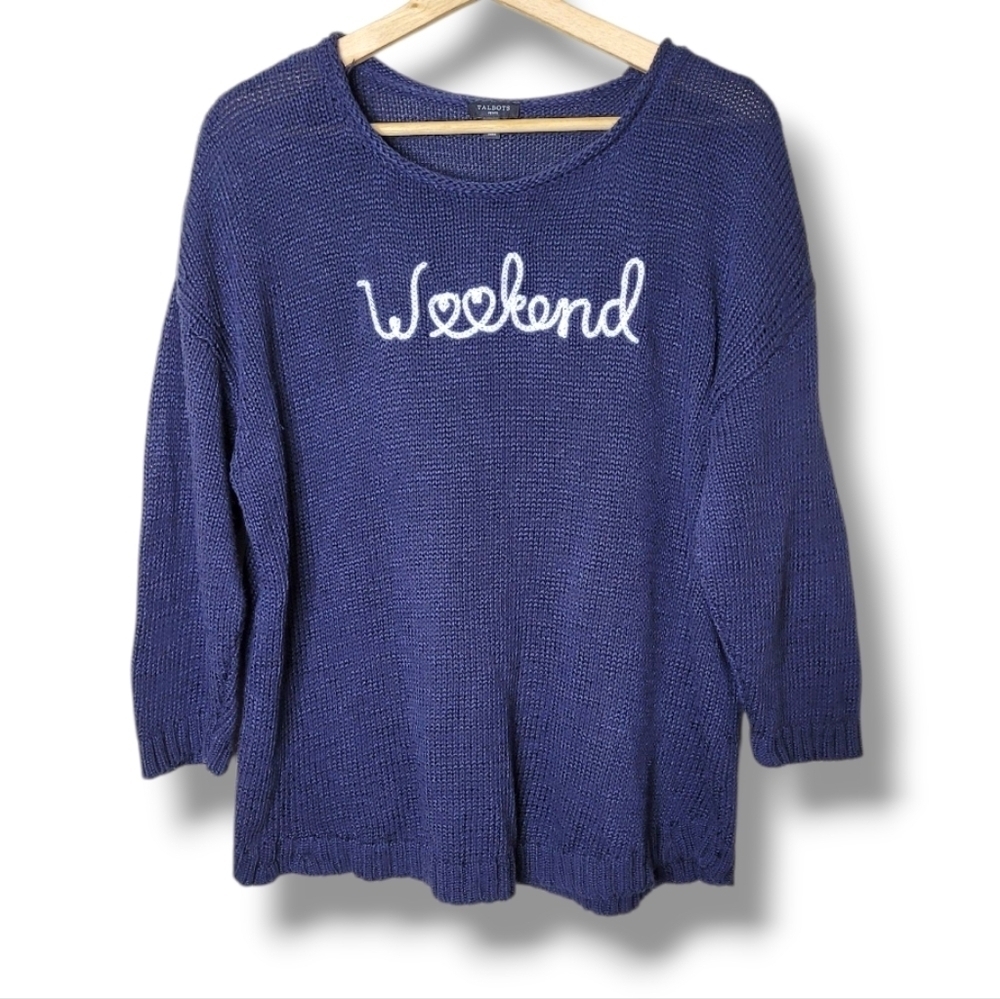 Talbots Embroidered Weekend Sweater Size XLP - Picture 2 of 8